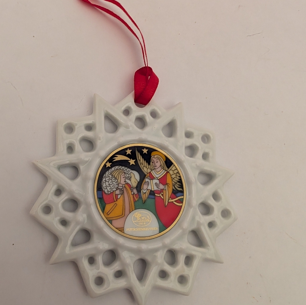 Angel Ornament Hutschenreuther Porcelain Star Musical Engel Reading